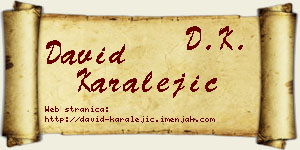David Karalejić vizit kartica